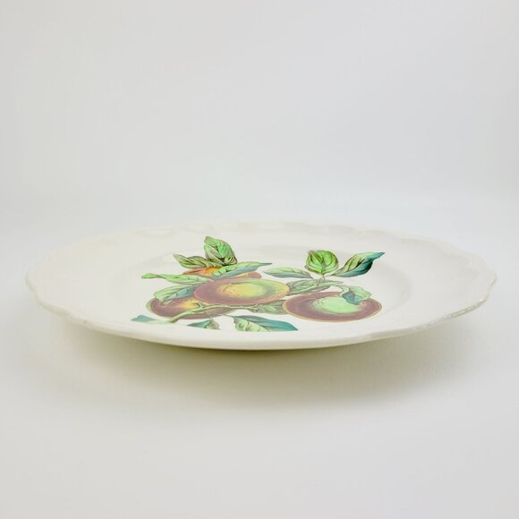 Vintage Spode Apple Dinner Plate, Red & Green Fall Fruit Embossed c1960s England - Picture 4 of 9